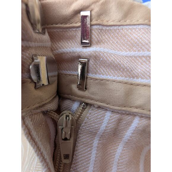 Emma James Womens Linen Blend Beige Striped Straight Leg Dress Pants Sz 16P - Picture 3 of 10